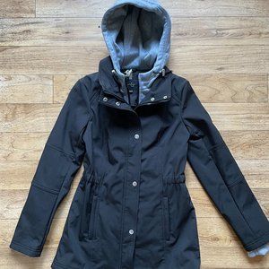Jessica Simpson | XS black hooded trench, water-resistant